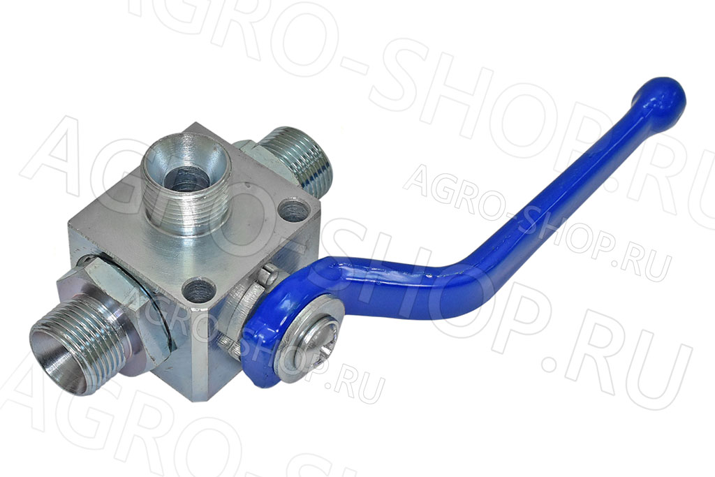 Кран шаровый гидравлический 3-х ходовой (М20х1,5-М20х1,5-М20х1,5) Агроимпульс 