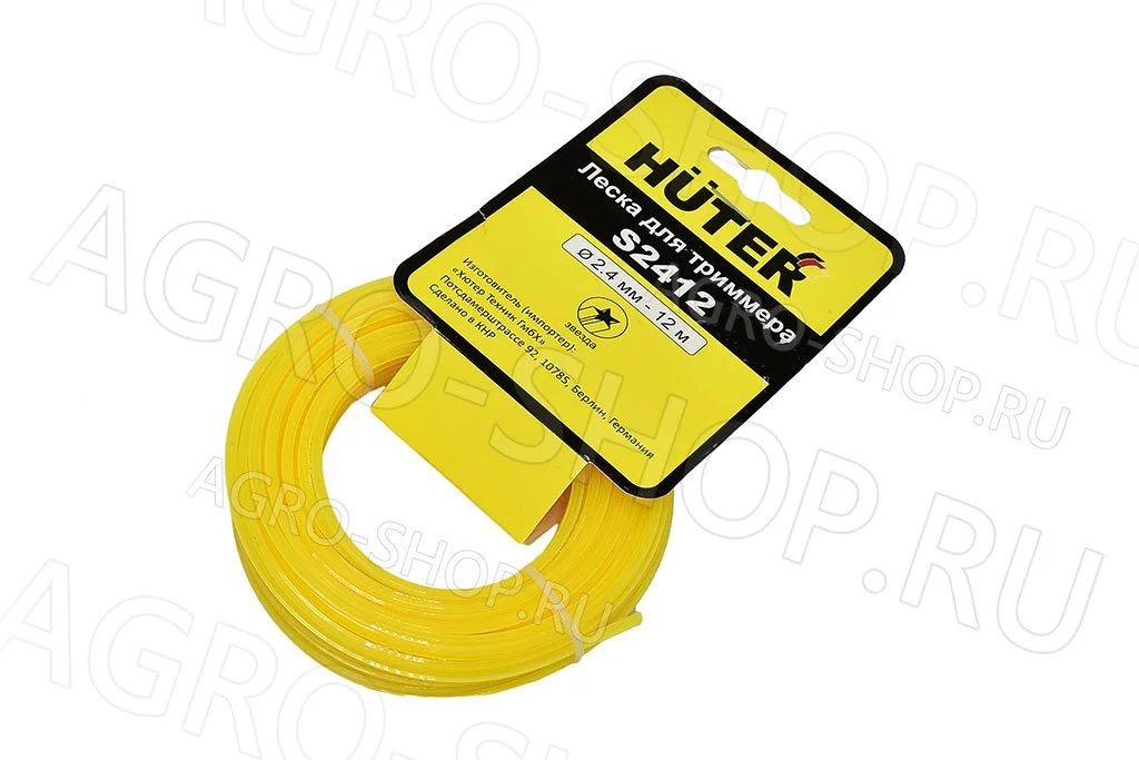 Леска S2412 (звезда 2,4мм, 12м) для триммеров HUTER (71/2/12)