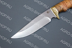 Нож "Легионер" (лезвие: сталь 65х13; рукоять: латунное литье, береста, орех)