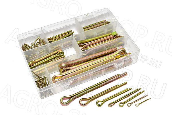 Комплект шплинтов разводных (2х20,3х30,4х40,5х50,6х50,8х60,8х60,10х100) 100 шт. в кейсе