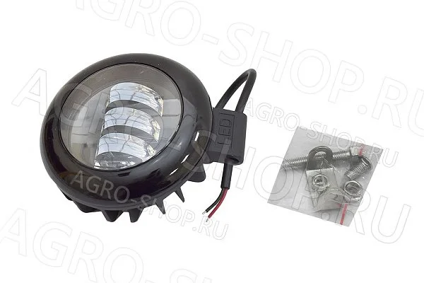 Фара LED АЕ30R-6LED-55РС круглая, рассеян. свет (115х55х135), 30W, 6 диодов 12В/24В  АвтоЭлектрика