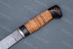 Нож Финский (лезвие: дамасская сталь; рукоять: береста, граб, дюраль)