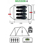 Палатка MUSSON-4 (HS-2366-4 GO) Helios