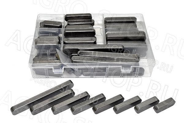 Комплект шпонок 12 мм. (12х35,12х40,12х45, 12х50,12х55,12х60,12х70,12х100 по 10 шт.)