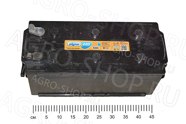Аккумулятор 220 АКОМ 1350А прямая клемма под болт Жигулевск/AKOM 