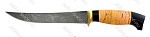 Нож Филейный "средний" (лезвие: дамасская сталь; рукоять: литье, береста, граб)
