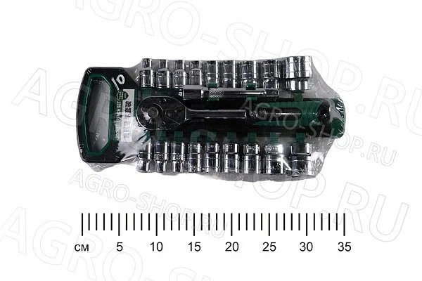 Набор головок 1/2" (8-30мм) 20 предм трещетка + удлинитель 