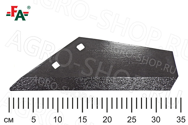 Нож АПК (квадратное отв.) сталь 65Г, 10 мм, термообр, упроч. правый FeatAgro