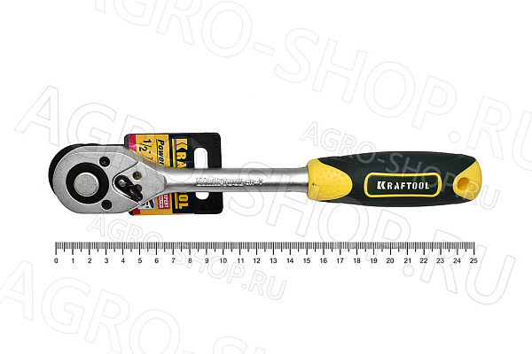 Ключ трещотка 1/2" ручка обрезиненная KRAFTOOL (27791-1/2_z02)