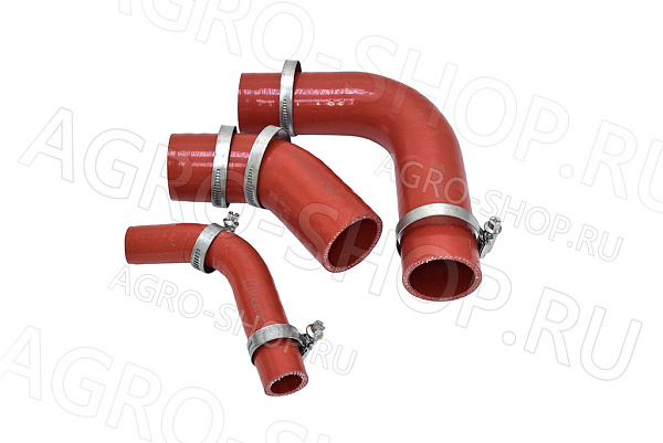Комплект 70-13030000-А4 патрубки радиатора (хомуты, верх., нижний, термостата) силикон МТЗ-80/82 (Master Part)