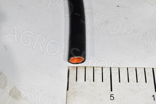 Рукав D(мм)=14  силикон (2 слоя, стенка 5мм, Pmax-1МПа, бухта 25м) ЧЁРНЫЙ/оранжевый 