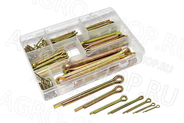 Комплект шплинтов разводных (2х20,3х30,4х40,5х50,6х50,8х60,8х60,10х100) 100 шт. в кейсе