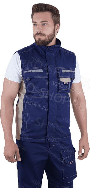 Жилет ДИДЖИТАЛ НЬЮ, т/синий-бежевый (112-116, 182-188)