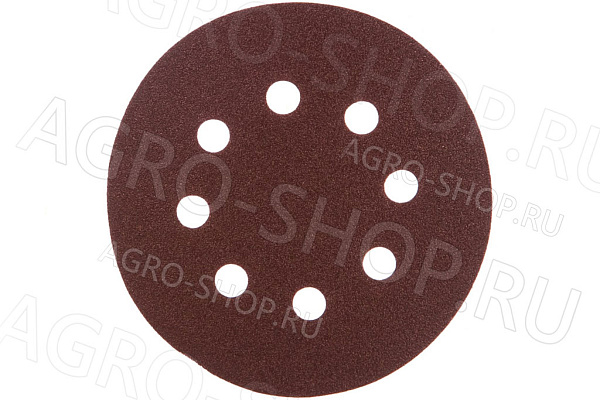 Круг 125мм шлифовальный 8 отв. на велко основе Р80 (5шт) STAYER (3580-125-080)