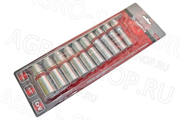 Набор головок 1/2" (10-22мм) 10 предм удлиненные MATRIX (13590)