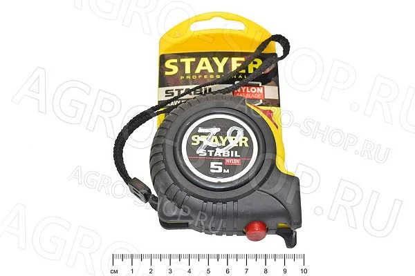 Рулетка  5м/19мм обрезиненная STAYER (34131-05_z02)