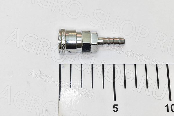 Разъём PCMD08 пневмо быстроразъёмный D(мм)=8  металл "МАМА" с хвостовиком "елочка"