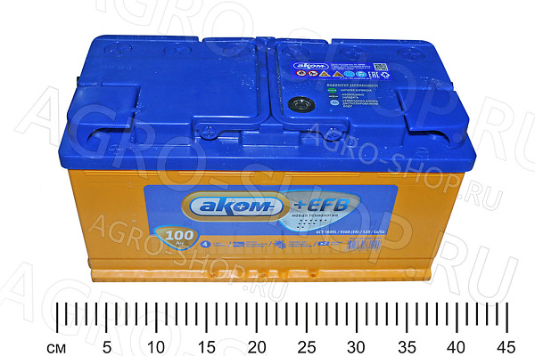 Аккумулятор 100 АКОМ+EFB 950А прямая клемма конус (стандарт) Жигулевск/AKOM 