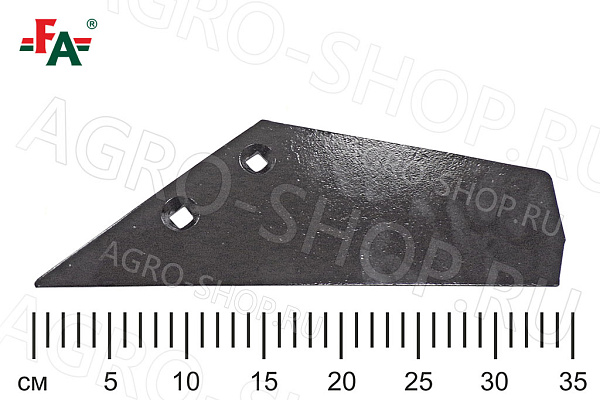 Нож АПК (квадратное отв.) сталь 65Г, 10 мм, термообр, упроч. левый FeatAgro