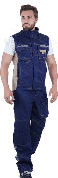 Жилет ДИДЖИТАЛ НЬЮ, т/синий-бежевый (112-116, 182-188)