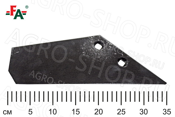 Нож АПК (квадратное отв.) сталь 65Г, 10 мм, термообр, упроч. правый FeatAgro