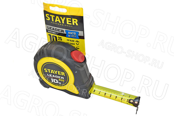 Рулетка  10м/25мм обрезиненная STAYER (3402-10-25)