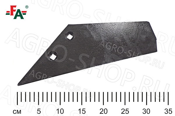 Нож АПК (квадратное отв.) сталь 65Г, 10 мм, термообр, упроч. левый FeatAgro