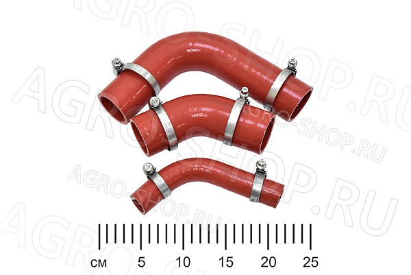 Комплект 70-13030000-А4 патрубки радиатора (хомуты, верх., нижний, термостата) силикон МТЗ-80/82 (Master Part)