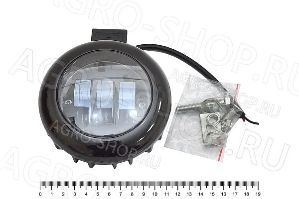 Фара LED АЕ30R-6LED-55РС круглая, рассеян. свет (115х55х135), 30W, 6 диодов 12В/24В  АвтоЭлектрика