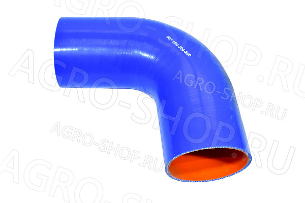 Патрубок 90-100-200-200 угол 90гр. D(мм)=100 L(мм)=200х200 силикон 