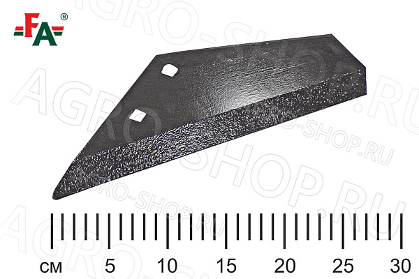 Нож АПК (квадратное отв.) сталь 65Г, 10 мм, термообр, упроч. правый FeatAgro