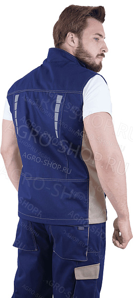 Жилет ДИДЖИТАЛ НЬЮ, т/синий-бежевый (104-108, 170-176)