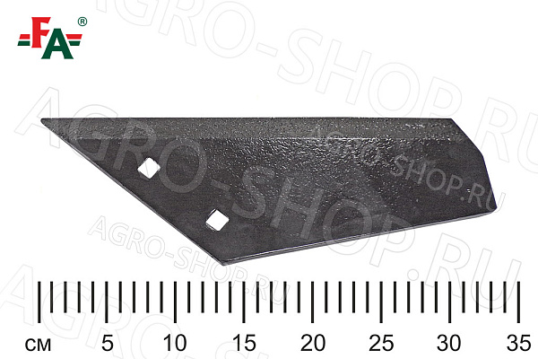 Нож АПК (квадратное отв.) сталь 65Г, 10 мм, термообр, упроч. левый FeatAgro