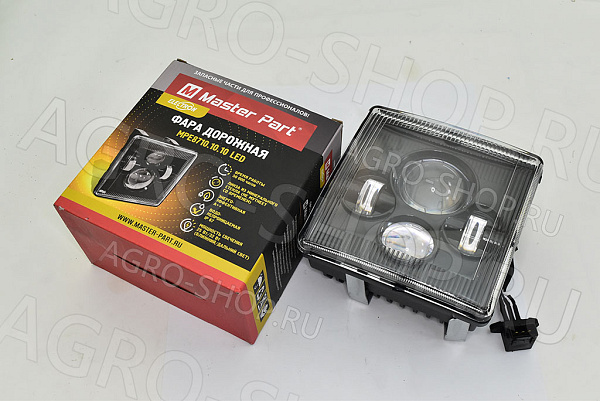 Фара MPE8710.10.00LED #216 квадратн. (линз., с рассеивателем из минерал. стекла) 12В МТЗ Master Part