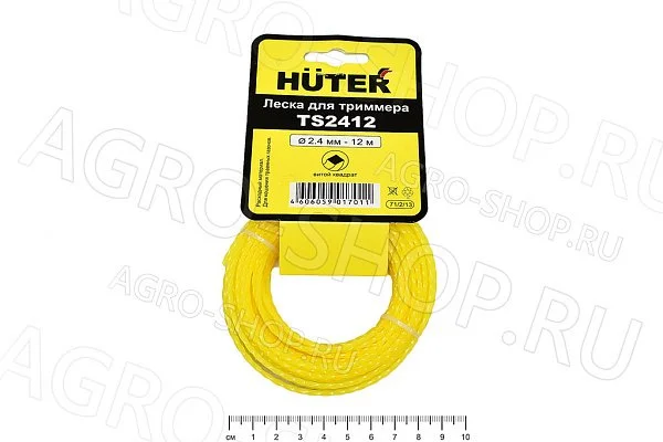 Леска ТS2412 (витой квадрат 2,4мм, 12м) для триммеров HUTER (71/2/13)
