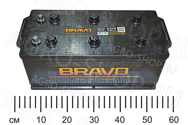 Аккумулятор 190 BRAVO 1100А прямая клемма с переходником под болт Жигулевск/AKOM 