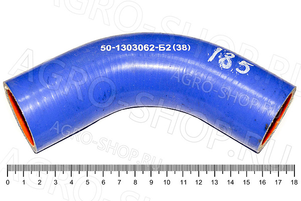 Патрубок 50-1303062-Б2 радиатора D(мм)=38 L(мм)=170 силикон (угол 135гр.) нижний МТЗ-80/82