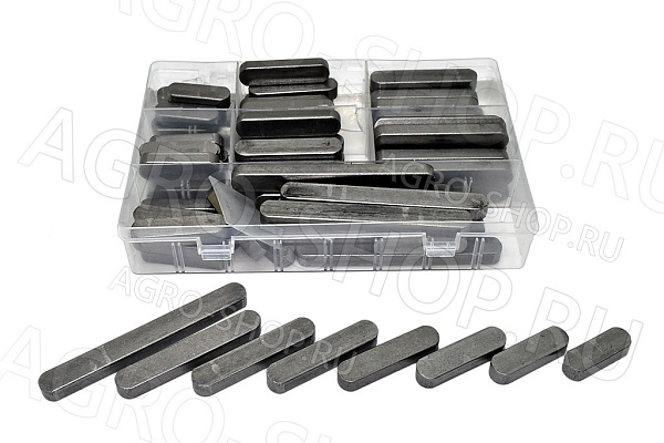 Комплект шпонок 12 мм. (12х35,12х40,12х45, 12х50,12х55,12х60,12х70,12х100 по 10 шт.)