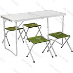 Набор мебели (СТАЛЬ), стол + 4 табурета Green (Т-FS-21407+21124-SG) Helios (пр-во ГК Тонар)