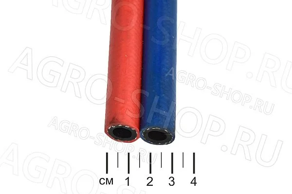 Рукав сдвоенный 6мм+6мм, P=20bar ацетилен+кислород резина AGOMA