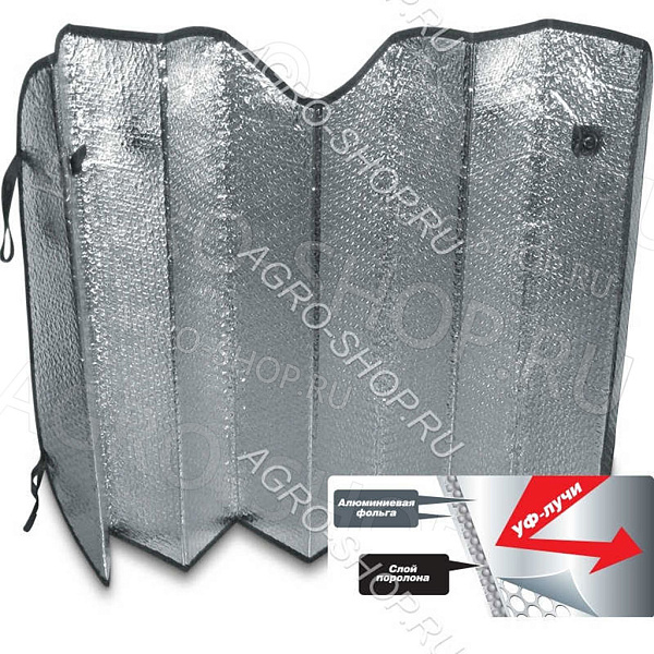 Шторка солнцезащитная (на лобовое стекло) SH-107F-M "Single Bubble" 145x70 cm