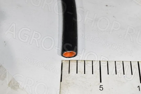 Рукав D(мм)=14  силикон (2 слоя, стенка 5мм, Pmax-1МПа, бухта 25м) ЧЁРНЫЙ/оранжевый 