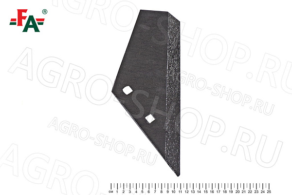 Нож АПК (квадратное отв.) сталь 65Г, 10 мм, термообр, упроч. правый FeatAgro